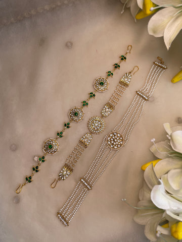Gold Plated Jadau Kundan Sheeshphool