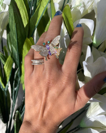 Beautiful CZ Butterfly style Ring