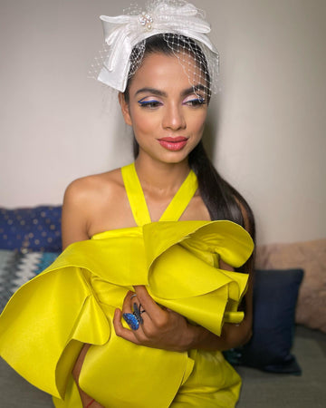 Wedding Cap Headpiece with Birdcage
