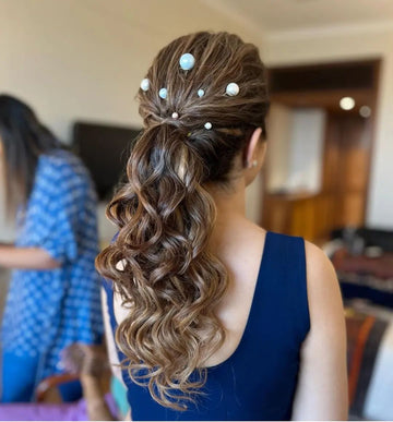 Pearl Bun Pin Medium Size Hair Accessories-Pack of 6 Pins