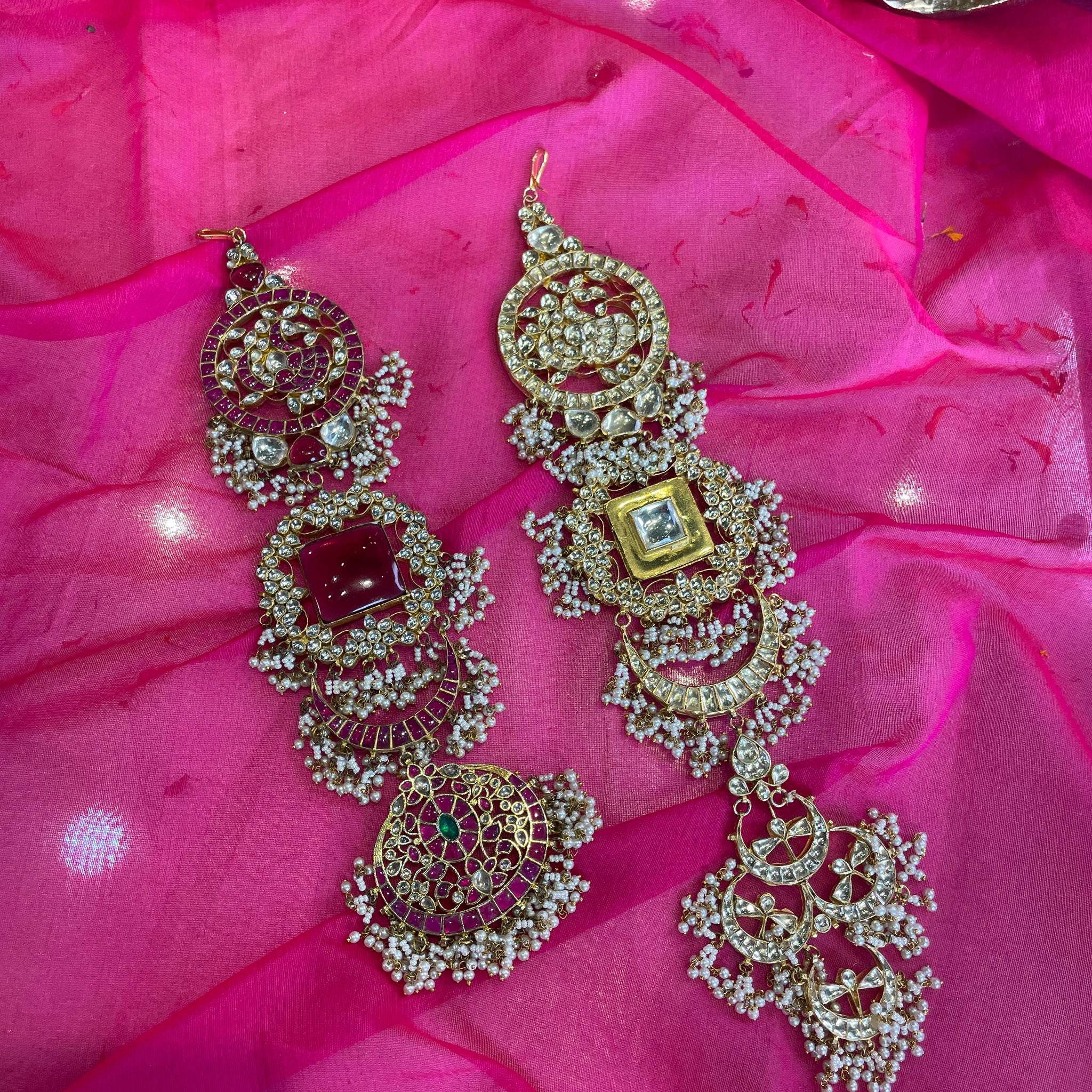 Blush Pink Real Kundan Earrings