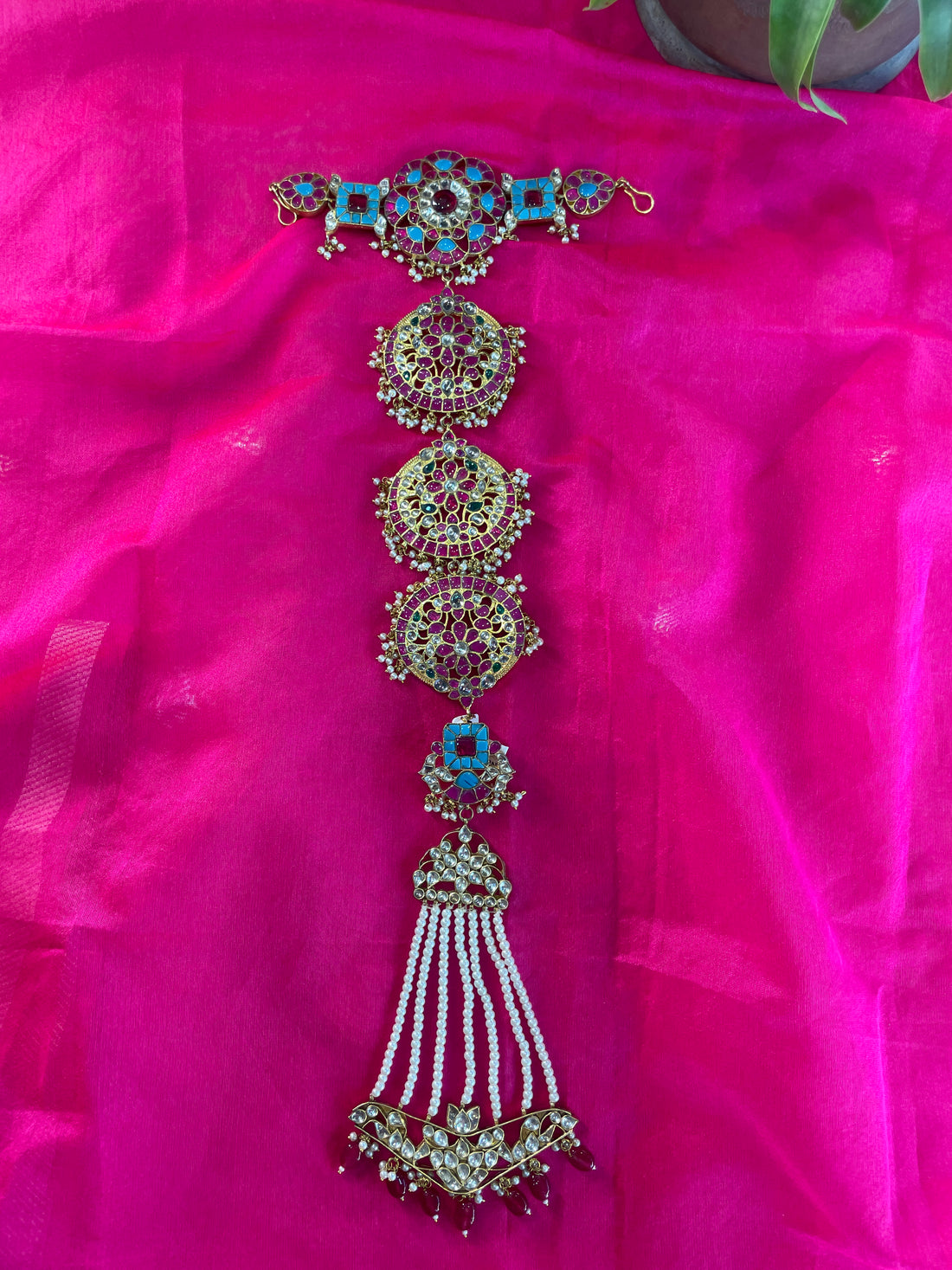 Kundan Polki Hair Braid