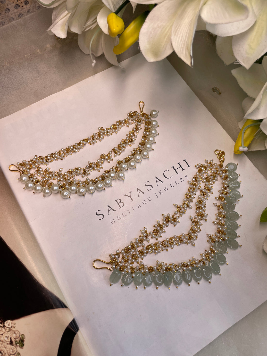 Pearl Studded Pachi Kundan Earchains