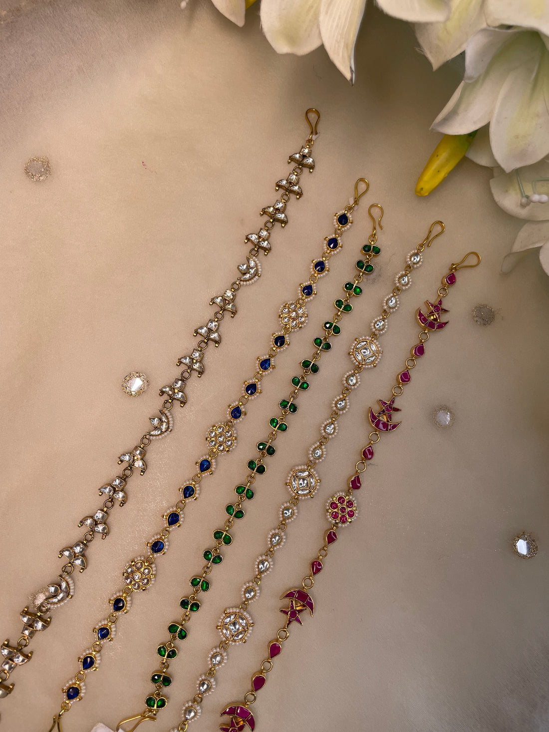 CZ matilu with ruby and emerald stones beautiful design