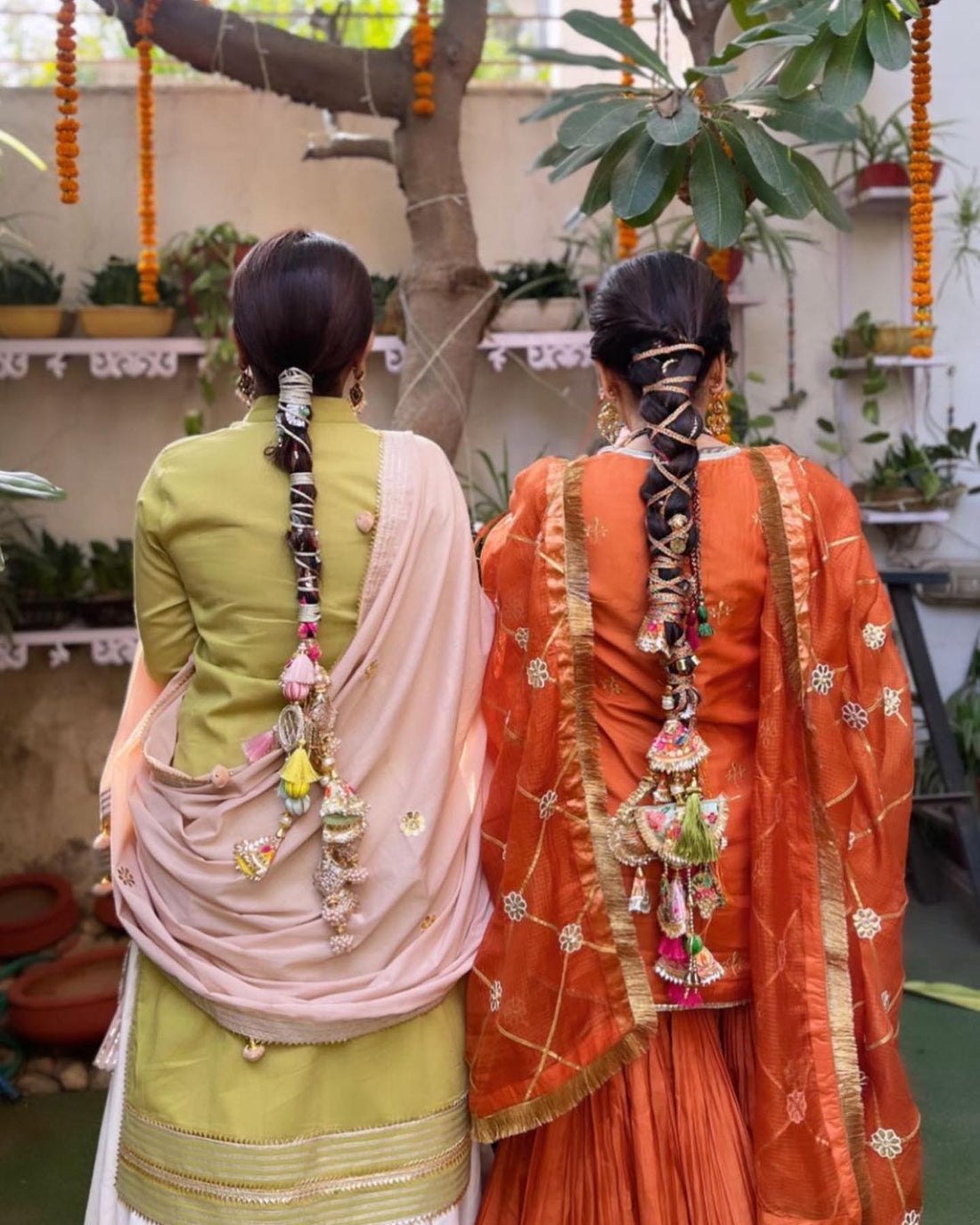 Punjabi bridal Gota paraanda Choti