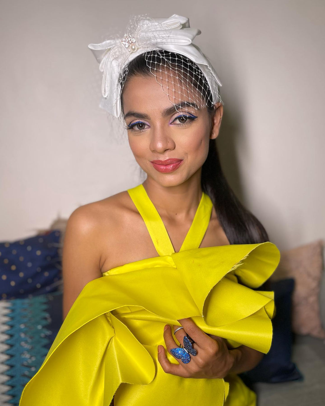 Wedding Cap Headpiece with Birdcage