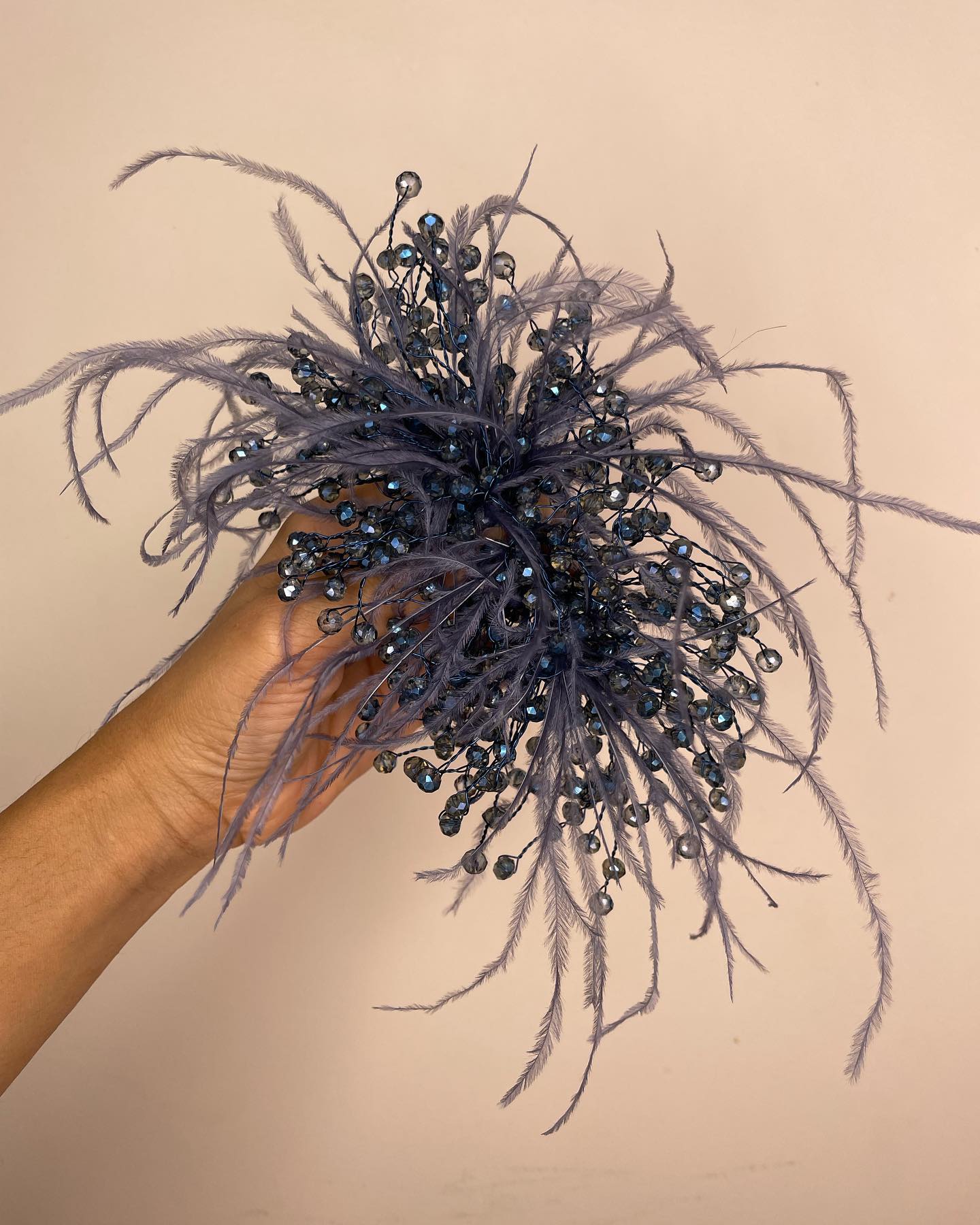 Navy blue feathers headpiece