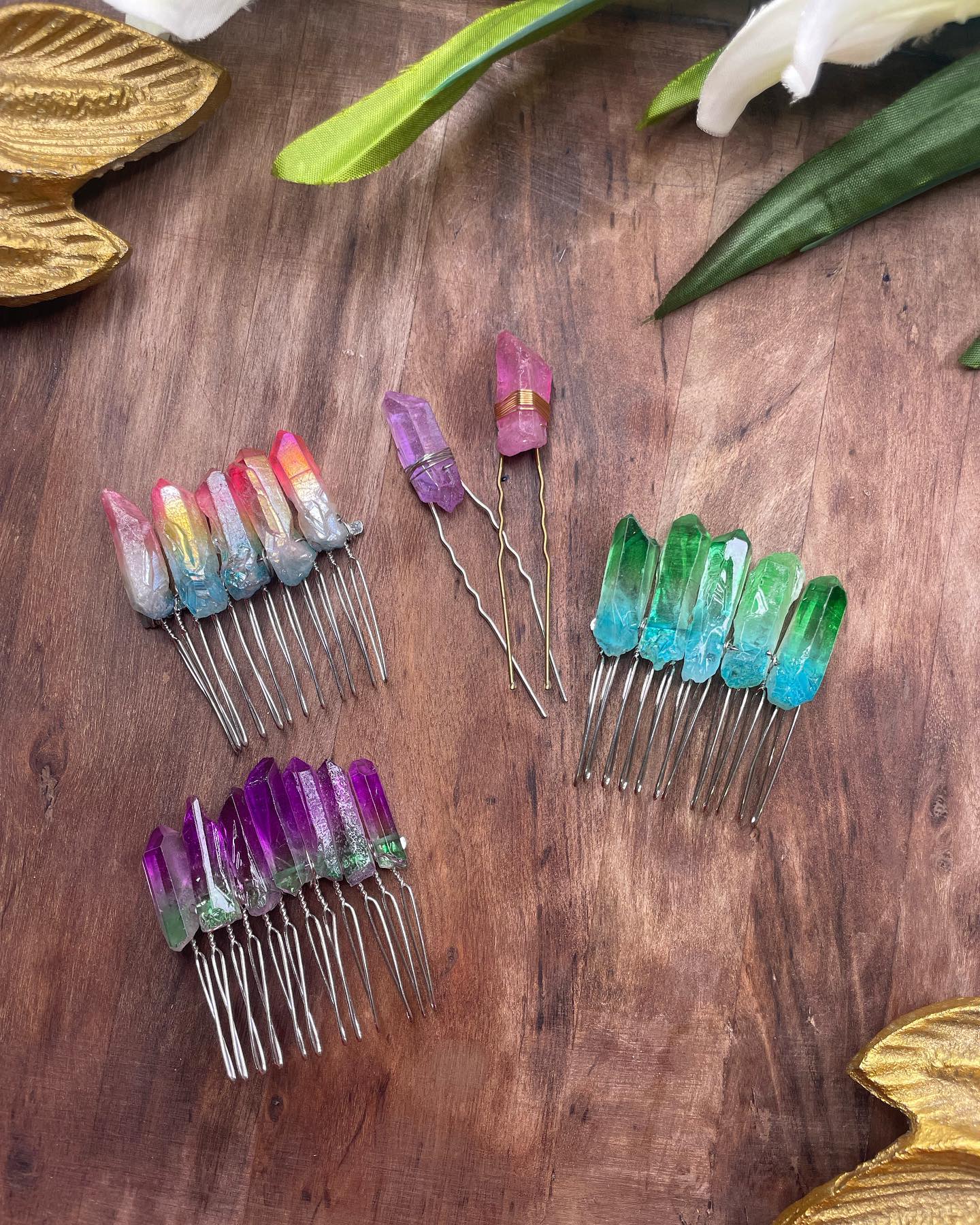 Gemstone hair accessories